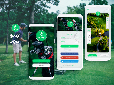 Golf App UI UX 2018 application creative game golf gps mobile sports trending ui user interface ux