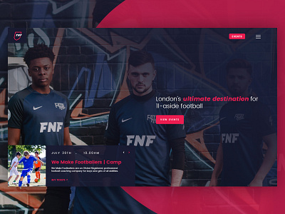 FNF Championship - Web Concept football gradient sports ui user interface web design website