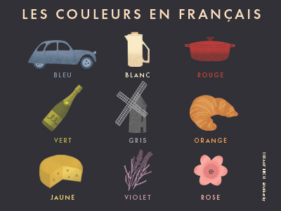 French Colors 400x300 car champagne cheese colors croissant flower french french press lavender le creuset pot windmill