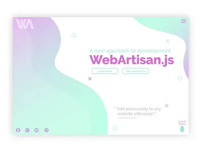 Web Artisan Js fade gradient soft colors wave web design website