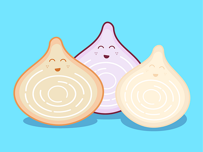 Onions characters food food icons icon icons illustration red onion white onion yellow onion