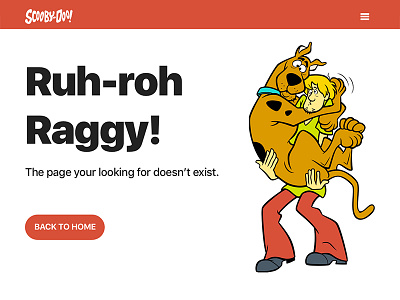 Day 008 - 100 Day UI Challenge 404 page error page scooby doo ui ui design ux web design website