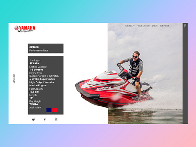 Yamaha Jet ski header concept clean design header jetski landing nature page ui ux web website yamaha