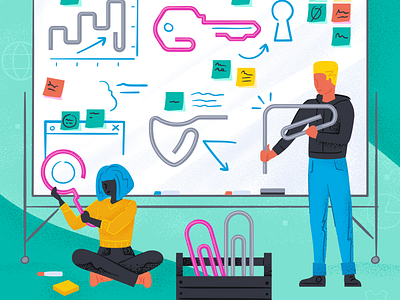 When work gives you paperclips brainstorm character company culture marker paperclips people post it notes product whiteboard