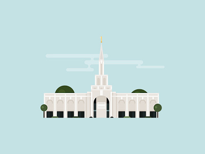 Toronto Ontario Temple architecture building design flat icon illustration lds logo temple toronto vector