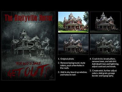 Amityville Horror step-by-step horror manipulation photo poster