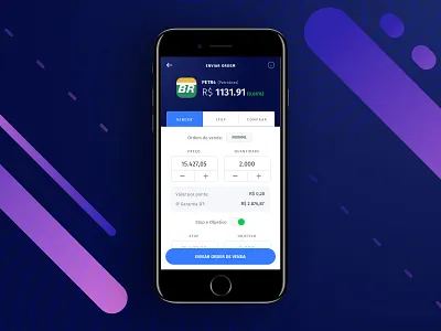 Vexter App app blue mobile stocks trade trading