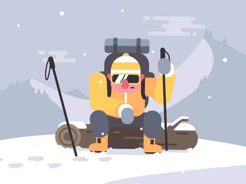 Mountain hiking animation, illustration after effects animation character colorful flat gif illustration minimalist motion mountains simple