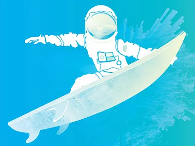 SPACE SURFER astronaut blues making waves music waves spaceman surfer surfing waves