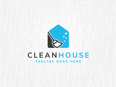 clean house logo agency building clean cleaning home house housekeeping logo sale template work