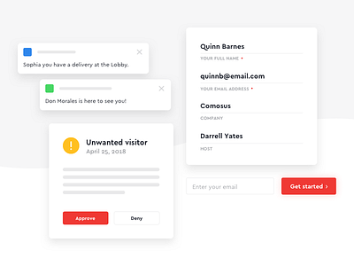 Sneak Peek 👀 arrow buttons email envoy fields form notification shadow simplified text ui web