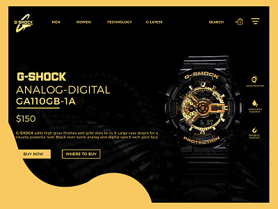 G-Shock app clock digital gshock home landing page time ui ux watch