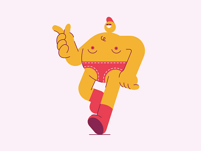 Mr. Underpants character character design design editorial flat illustration walk