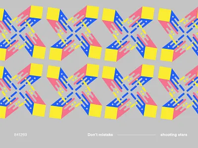 Shooting star / 841269 cobalt colorful geometry motif pattern pink shapes shooting square type yellow