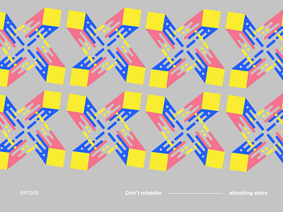Shooting star / 841269 cobalt colorful geometry motif pattern pink shapes shooting square type yellow