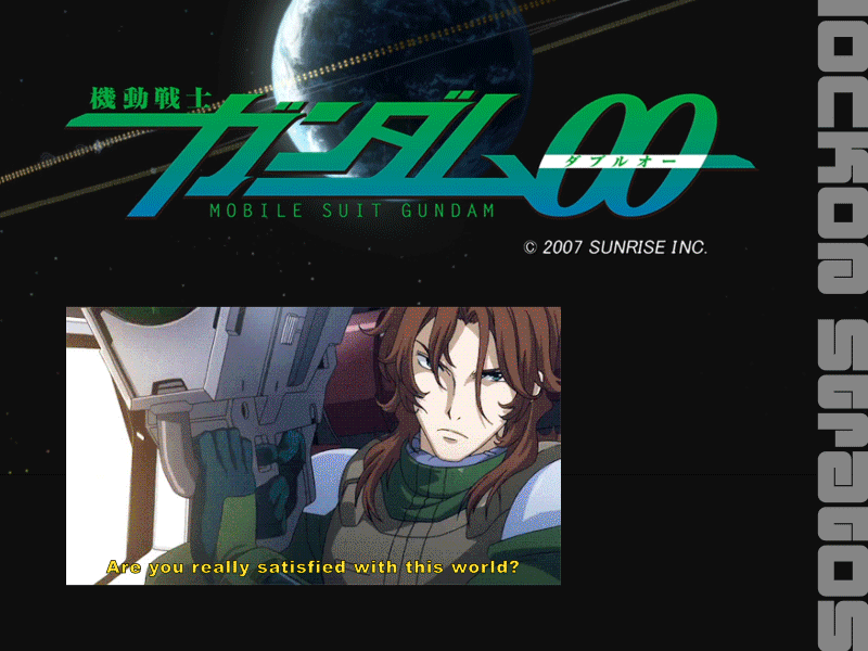 Lockon Stratos anime gundam layout type typography