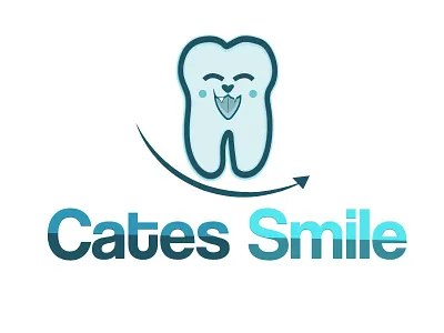 CATES SMILE DENTIST LOGO cartoon fun doctor cat cates creative dental dentist family logo smile teeth tooth
