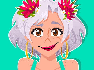 Teal Flower Girl cute floral flower girl illustration illustrator teal vector