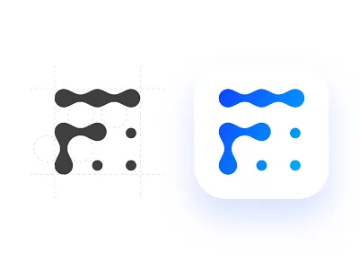 bubbly "F" logo bubbles f logo logotype mark water