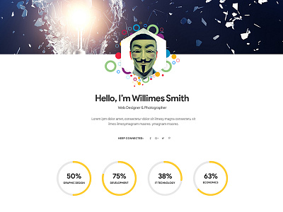 Mask - Personal CV, Resume PSD Template personal vcard personal website portfolio resume unique vcard