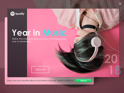 Daily UI challenge #003 --> Landing Page 003 dailyui landingpage signup spotify ui ux visual web