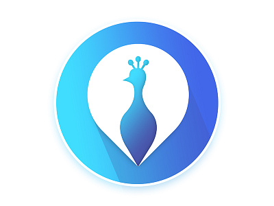 Peacock Location Pointer android animal creativelogo illustration ios list location logo peacock ui ux website