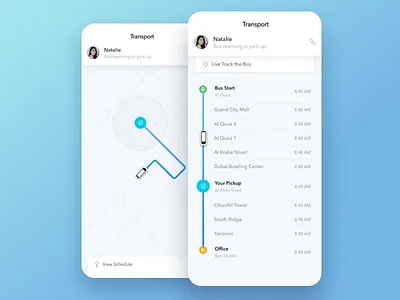 Map & Schedule switch view interface light map schedule track ui ui design