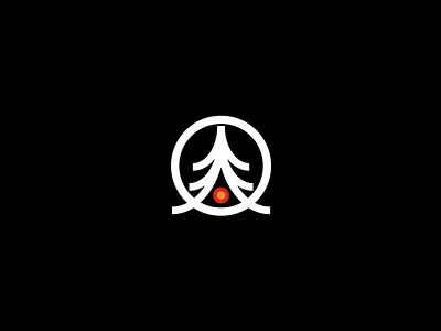 Camping logo / personal projekt camp fire hiking japan lake logo mountain nature tree