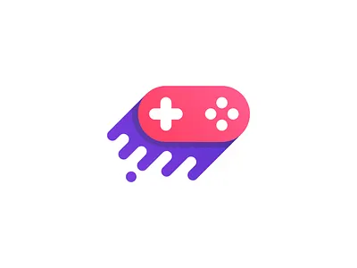 Speed Logo controller fast game gaming logo pink purple red rounded simple speed