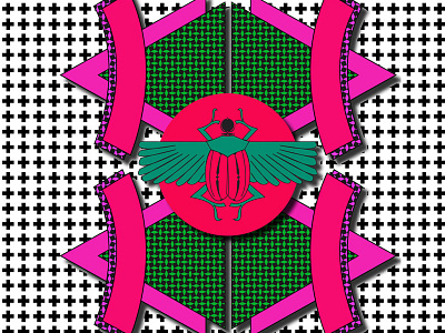 The Scarab Beetle brights cross graphic design illustration logo scarab scarab beetle triangles vector