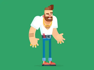 Tough Guy Joe character design illustration rigging