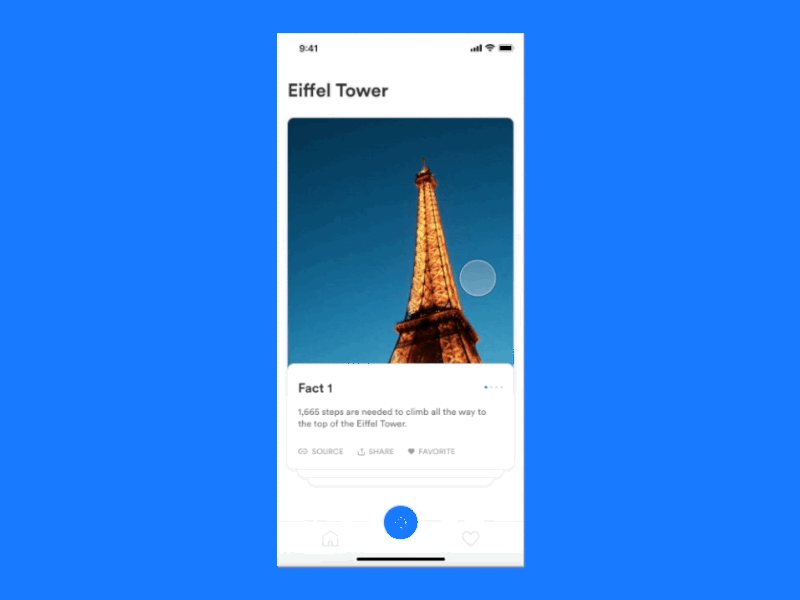 Historio Apps - Interaction Exploration animation destination fun fact historical place principle tour tourism travel trip ui