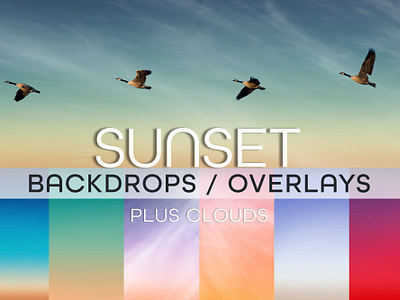 25 Sunset Sky Composite Backdrops