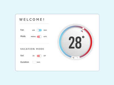 #007 Settings dailyui settings thermostat ui ux