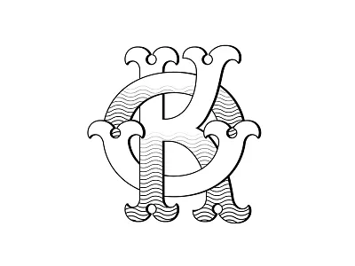 Knockout glyphs lettering monogram type typography