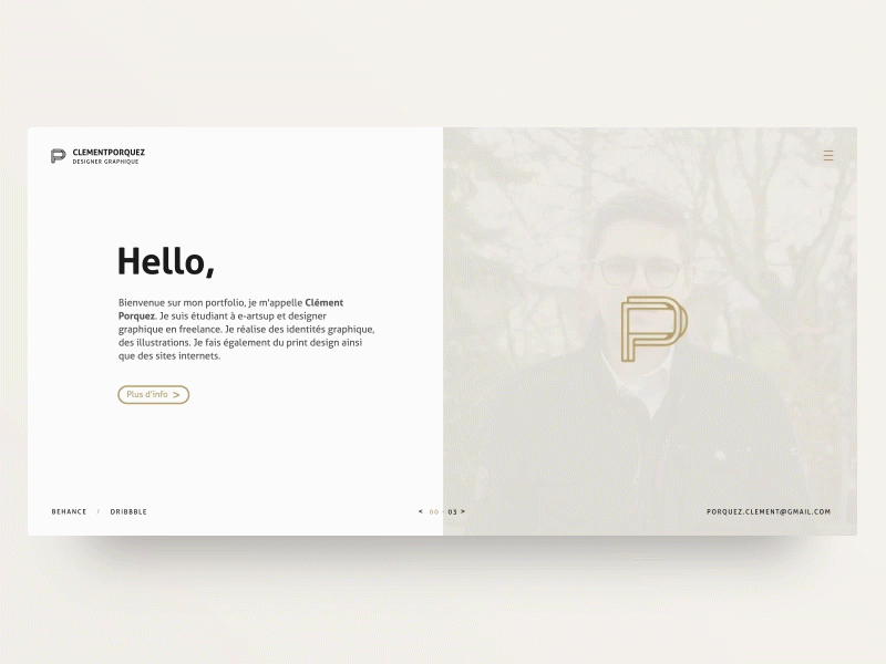 Portfolio 2018 - Slider animation flat interface landing page portfolio slider ui ux website