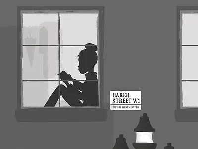 London art baker street illustration london reading