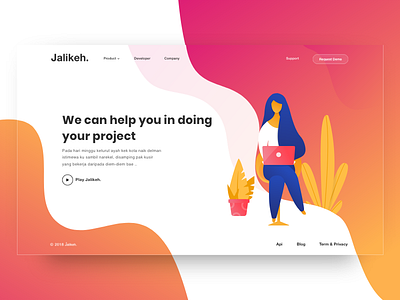 #Exploration Jalikeh. header section 2k18 clean fullcolor illustration popular trending ui uidesign