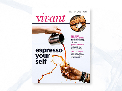 Vivant Magazine Cover coffee foodie magazine print design