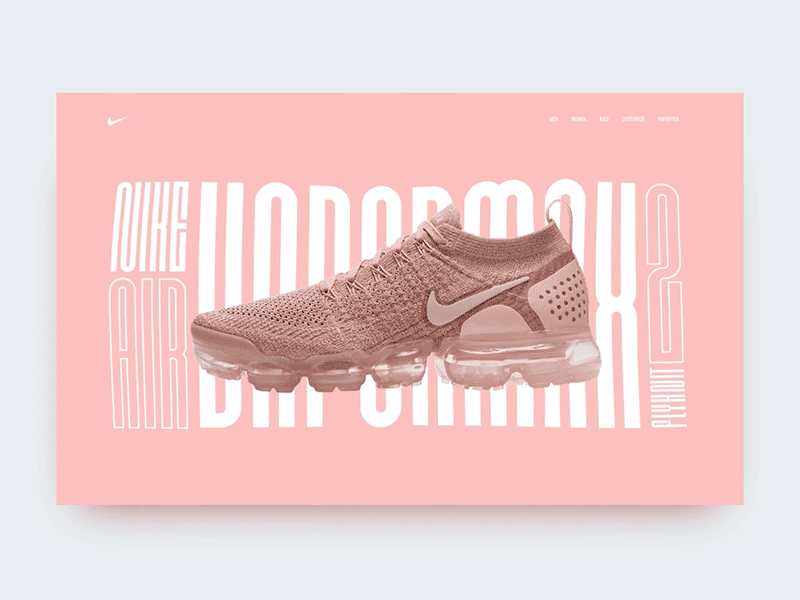 Nike Air VaporMax 2 animation dailyui gif landing nike over pink ui vapormax wave web design website