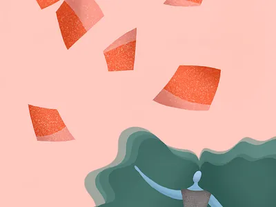 Giant confetti 🎉 confetti floating procreate woman