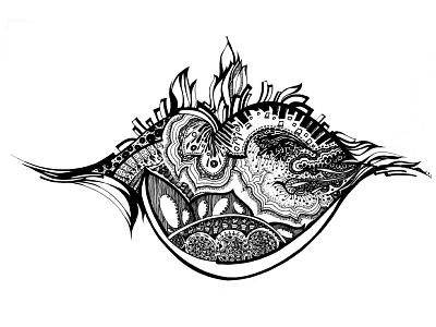 Black and White Abstract Pattern Art Illustration abstract art black and white illustration ink pattern