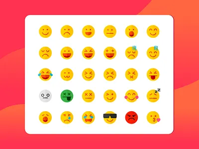 Emoticon in Flat Style emoticon expression flat icons icon icon pack icons iconset material design ui ux
