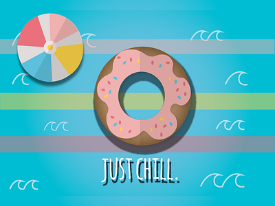 Just Chill floats illustration pool summer