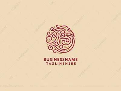Dragon Swirls Logo circle design dragon fire logo logo design ornament pattern round snake swirls