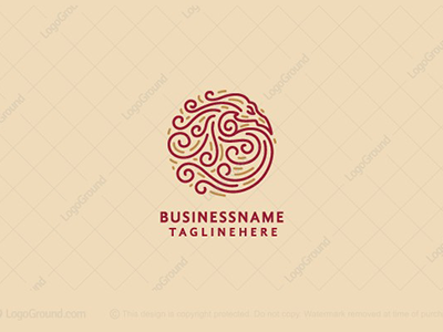 Dragon Swirls Logo circle design dragon fire logo logo design ornament pattern round snake swirls