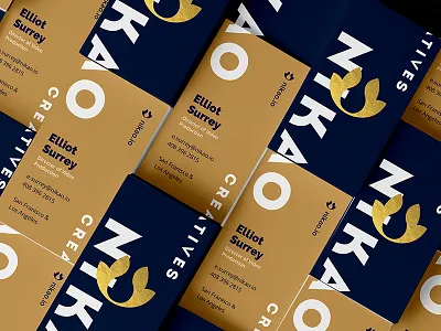 Nikao Business Cards brand branding business cards creative agency logo monogram nikao nikao creatives