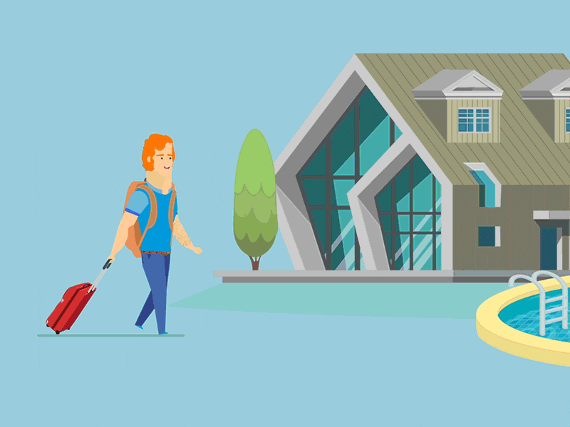 Holiday.. & Swimming Pool.. animation characters flat fun holiday swimming pool vector