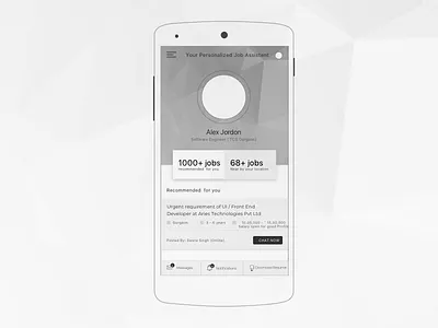 Jobseeker Dashbaord ai based product android app design android mobile app dashboard design job search jobseeker machine learning mobile mobile app mobile app dashboard mobile app design prototype sketch sketchapp ui