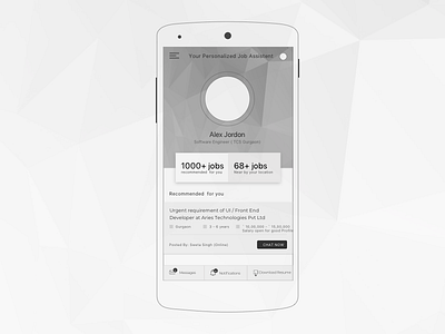 Jobseeker Dashbaord ai based product android app design android mobile app dashboard design job search jobseeker machine learning mobile mobile app mobile app dashboard mobile app design prototype sketch sketchapp ui